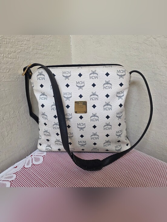 MCM Handbags - MCM White Monogram Shoulder Bag Vintage AUTHENTIC